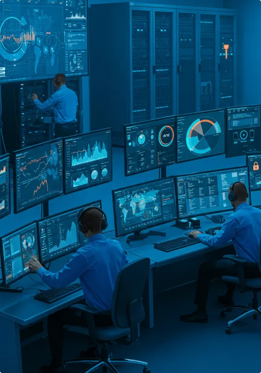 Cybersecurity services team helping protect business operations