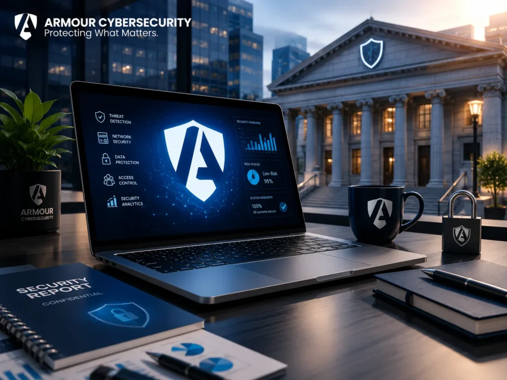 Financial institution cybersecurity compliance framework protecting banks, credit unions, and fintech organizations against cyber threats and regulatory risk.