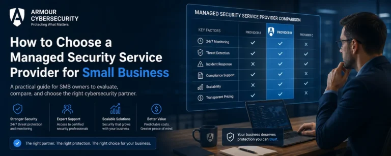 How to choose a managed security service provider for small business - SMB owner evaluating cybersecurity provider options