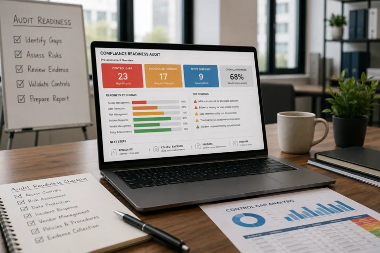 Compliance readiness audit: a pre-assessment that surfaces control gaps, evidence deficiencies, and scope surprises before the formal auditor does