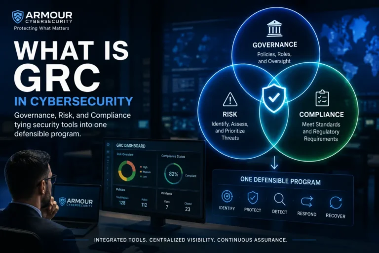 What is GRC in cybersecurity: governance, risk, and compliance tying security tools into one defensible program
