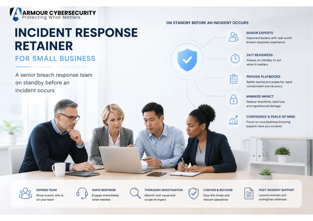 Incident response retainer for small business: a senior breach response team on standby before an incident occurs
