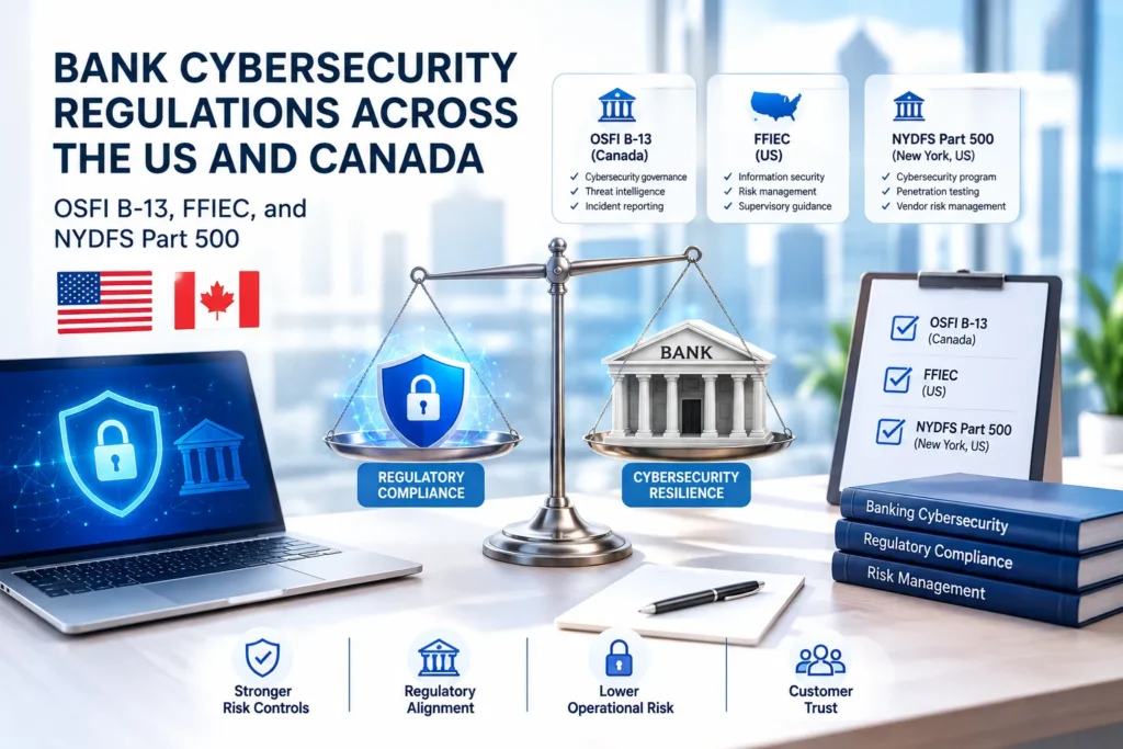 Bank cybersecurity regulations across the US and Canada: OSFI B-13, FFIEC, and NYDFS Part 500