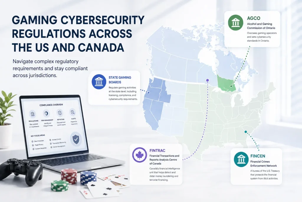 Gaming cybersecurity regulations across the US and Canada: AGCO, state gaming boards, FINTRAC, and FinCEN