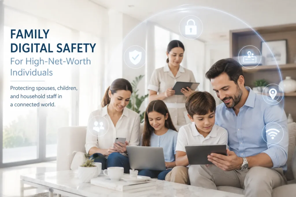 Family digital safety for high-net-worth individuals protecting spouses, children, and household staff