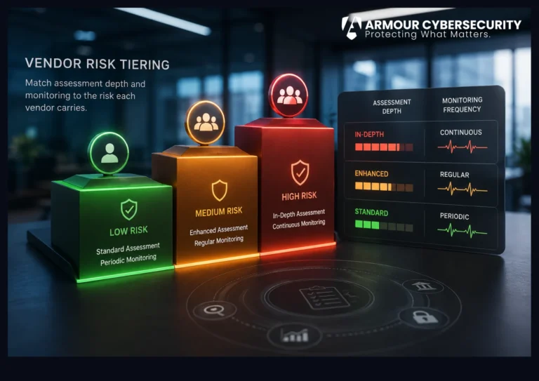 Vendor risk tiering for third parties: matching assessment depth and monitoring to the risk each vendor carries.