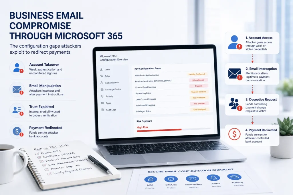 Business email compromise through Microsoft 365: the configuration gaps attackers exploit to redirect payments