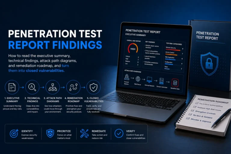Penetration test report findings: how to read the executive summary, technical findings, attack path diagrams, and remediation roadmap, and turn them into closed vulnerabilities