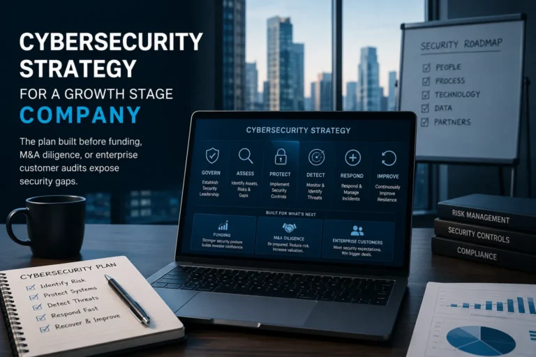 Cybersecurity strategy for a growth stage company: the plan built before funding, M&A diligence, or enterprise customer audits expose security gaps.