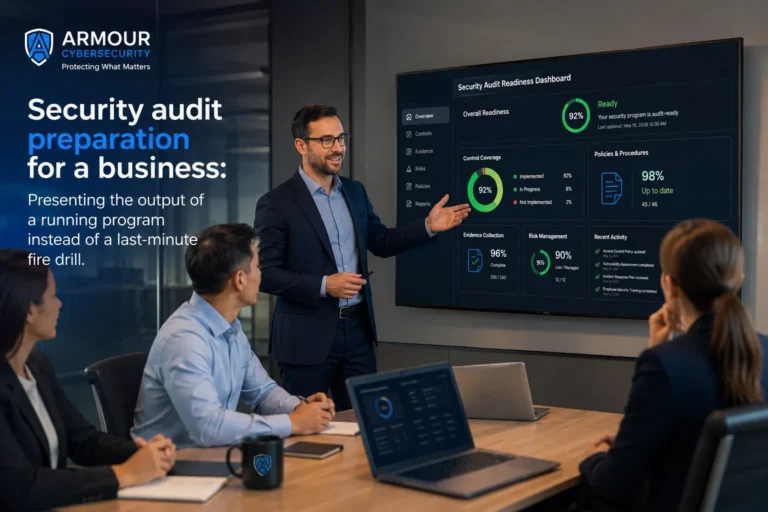 Security audit preparation for a business: presenting the output of a running program instead of a last-minute fire drill