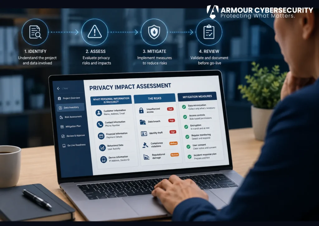 Privacy impact assessment for business: what personal information is involved, the risks, and the mitigation measures before a project goes live.