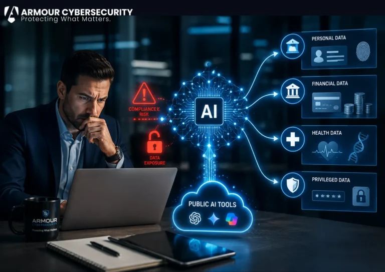 AI compliance risk in regulated industries: personal, financial, health, and privileged data reaching public AI tools.