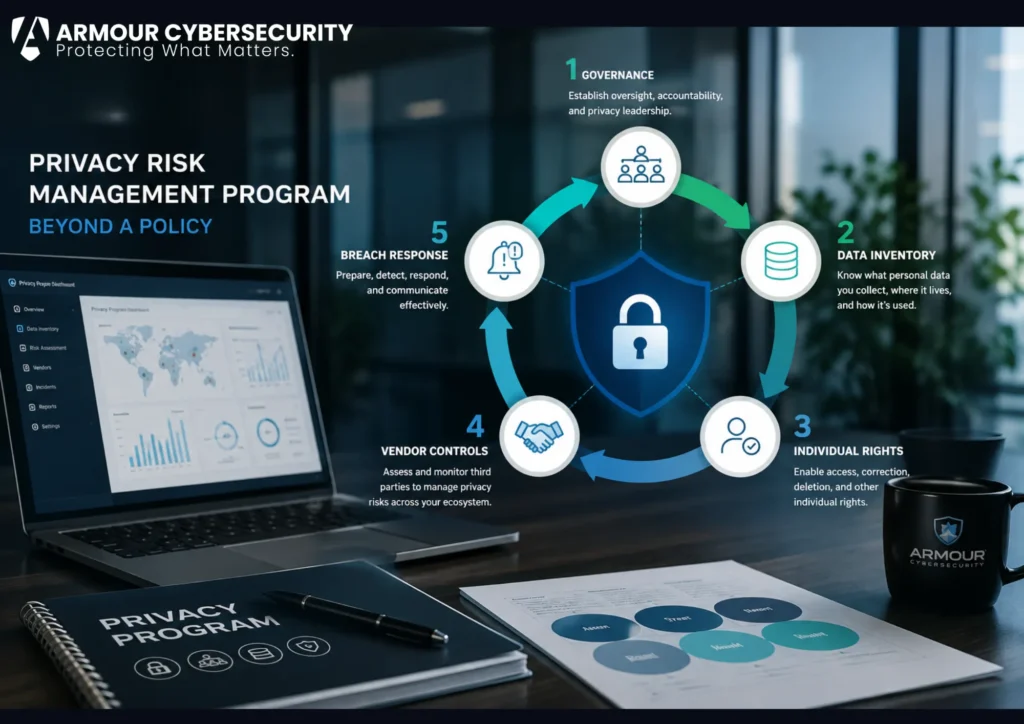 Privacy risk management program: governance, data inventory, individual rights, vendor controls, and breach response beyond a policy